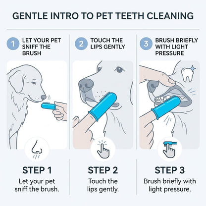 Pet Finger Toothbrush Set – 6 Ultra-Soft Manual Dental Brushes for Dogs & Cats