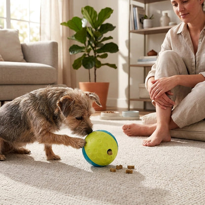 Treat Tumble Puzzle Ball – 4.8" Interactive Kibble & Treat Dispenser for Dogs