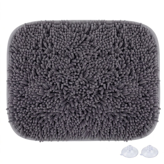 Interactive Dog Snuffle Mat – 17" × 21" Treat-Hiding Puzzle Feeding Mat (Grey)