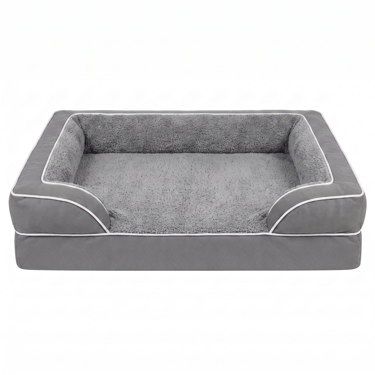 Orthopedic Extra Large Dog Bed – 44" Waterproof Washable XL Pet Bed with Egg-Crate Foam (Grey)