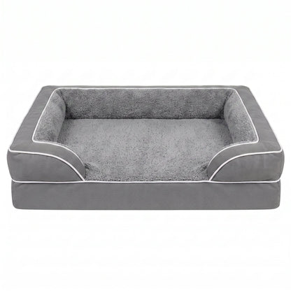 Orthopedic Extra Large Dog Bed – 44" Waterproof Washable XL Pet Bed with Egg-Crate Foam (Grey)